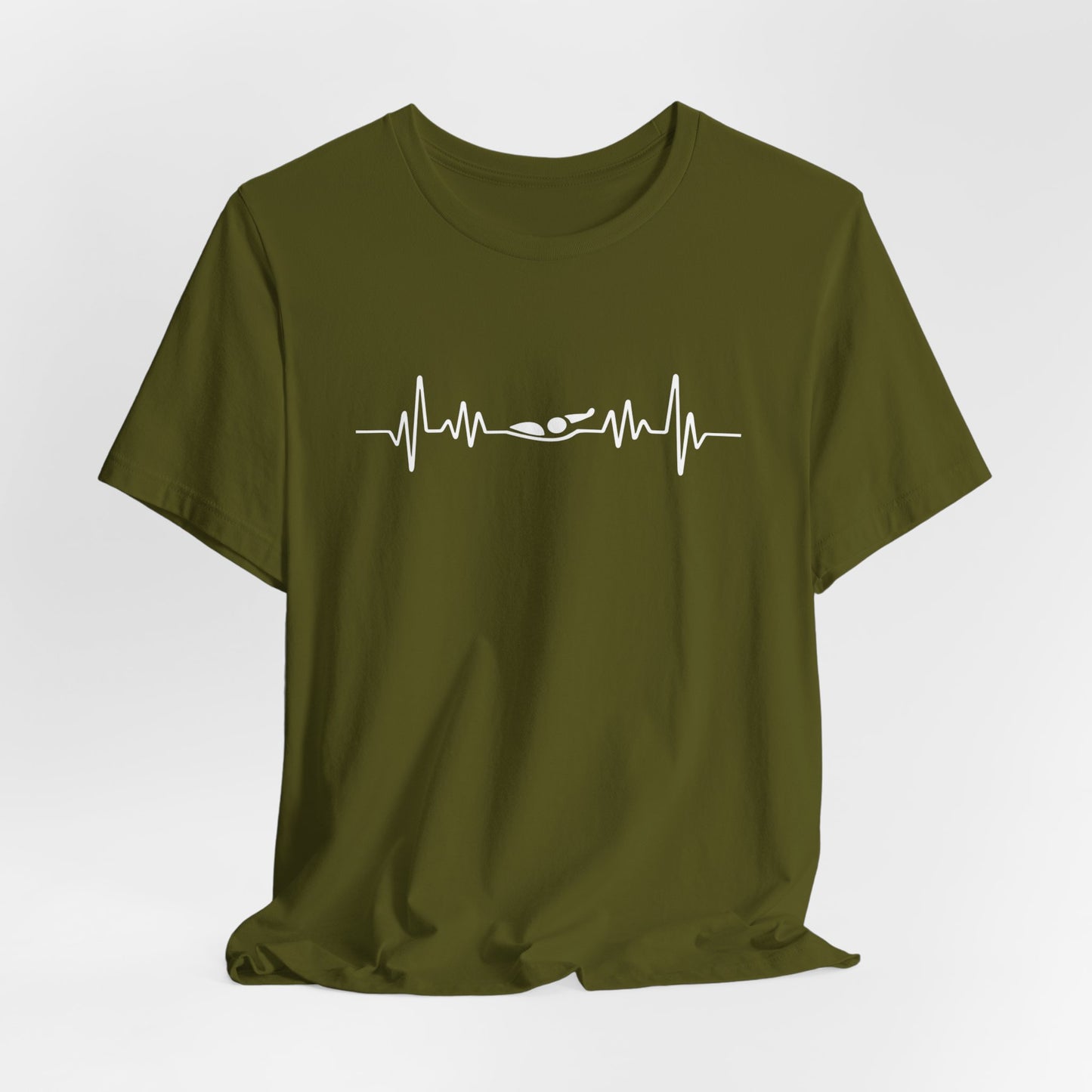 Swimming Backstroke EKG Heartbeat Pulse Line Design | Back Stroke Shirt for Swimmers | Heartbeat Pulse Line T-Shirt