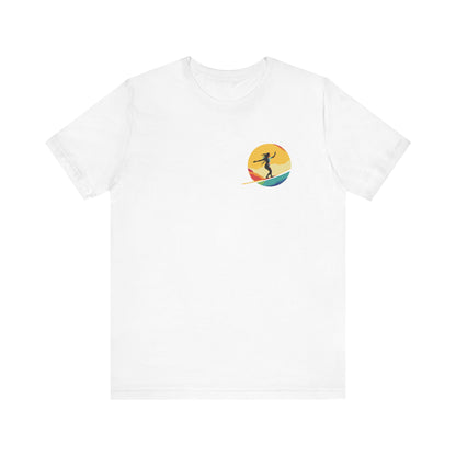 Slackline Shirt with Colorful Rainbow Moon Design Silhouette - Slackline/Highline Chest Icon Shirt