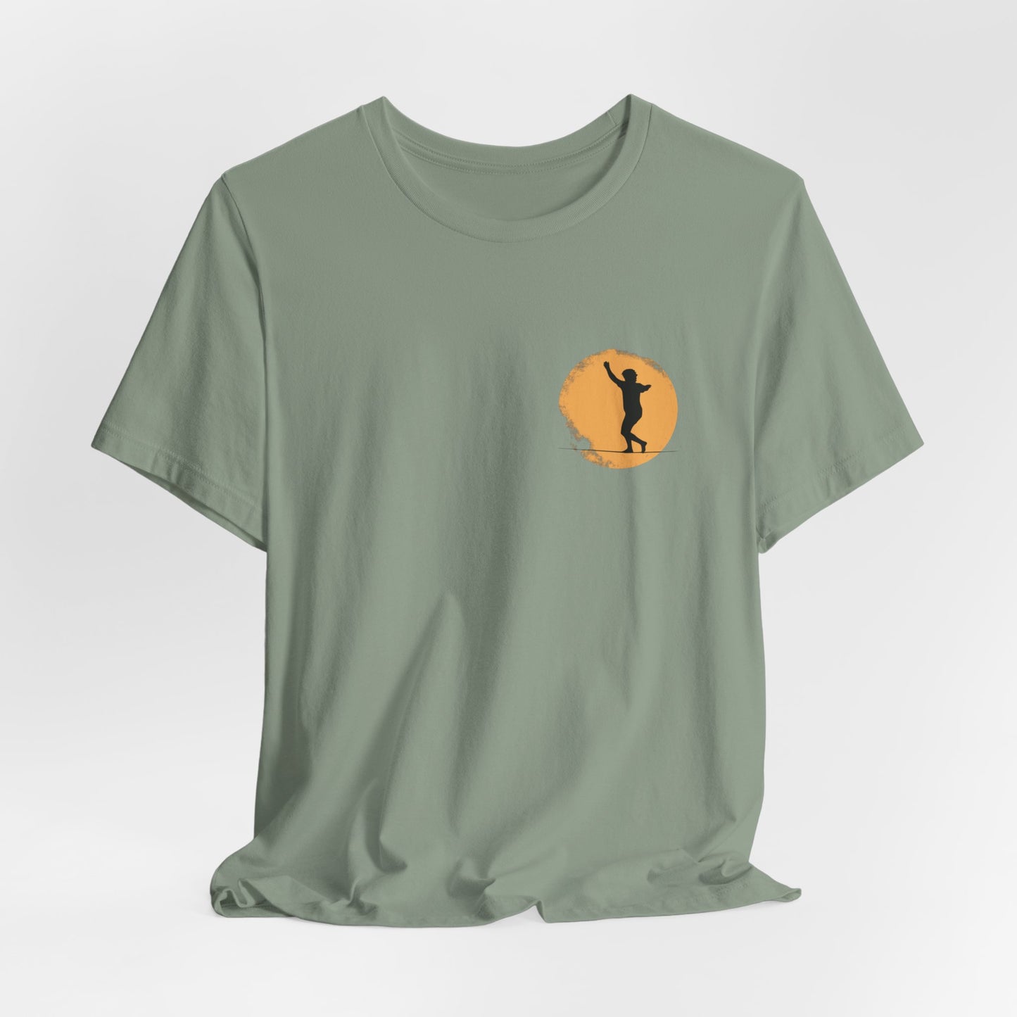 Slackline Shirt - Silhouette Moon Chest Icon - Cool, Minimalist Slackline/Highline T-Shirt