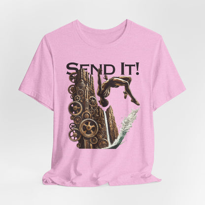 Steampunk "Send It" Cliff Jumping T-Shirt | Cliff Jumper Graphic Tee