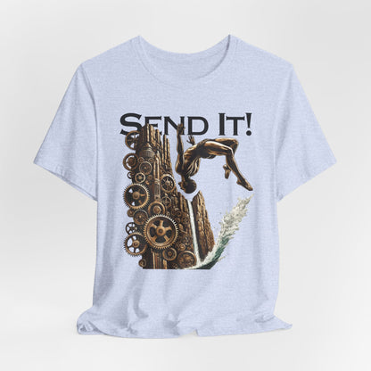 Steampunk "Send It" Cliff Jumping T-Shirt | Cliff Jumper Graphic Tee