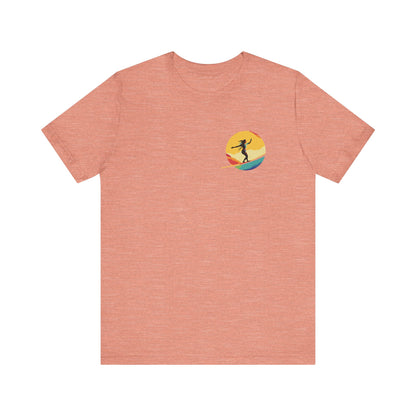 Slackline Shirt with Colorful Rainbow Moon Design Silhouette - Slackline/Highline Chest Icon Shirt