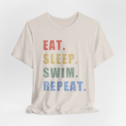 "Eat. Sleep. Swim. Repeat." Swimming Shirt | Swim T-Shirt Text Design