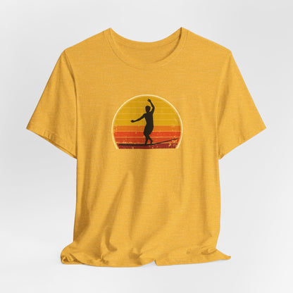 Retro Sunset Slackline T-Shirt | Vintage Inspired Slackline/Highline Shirt