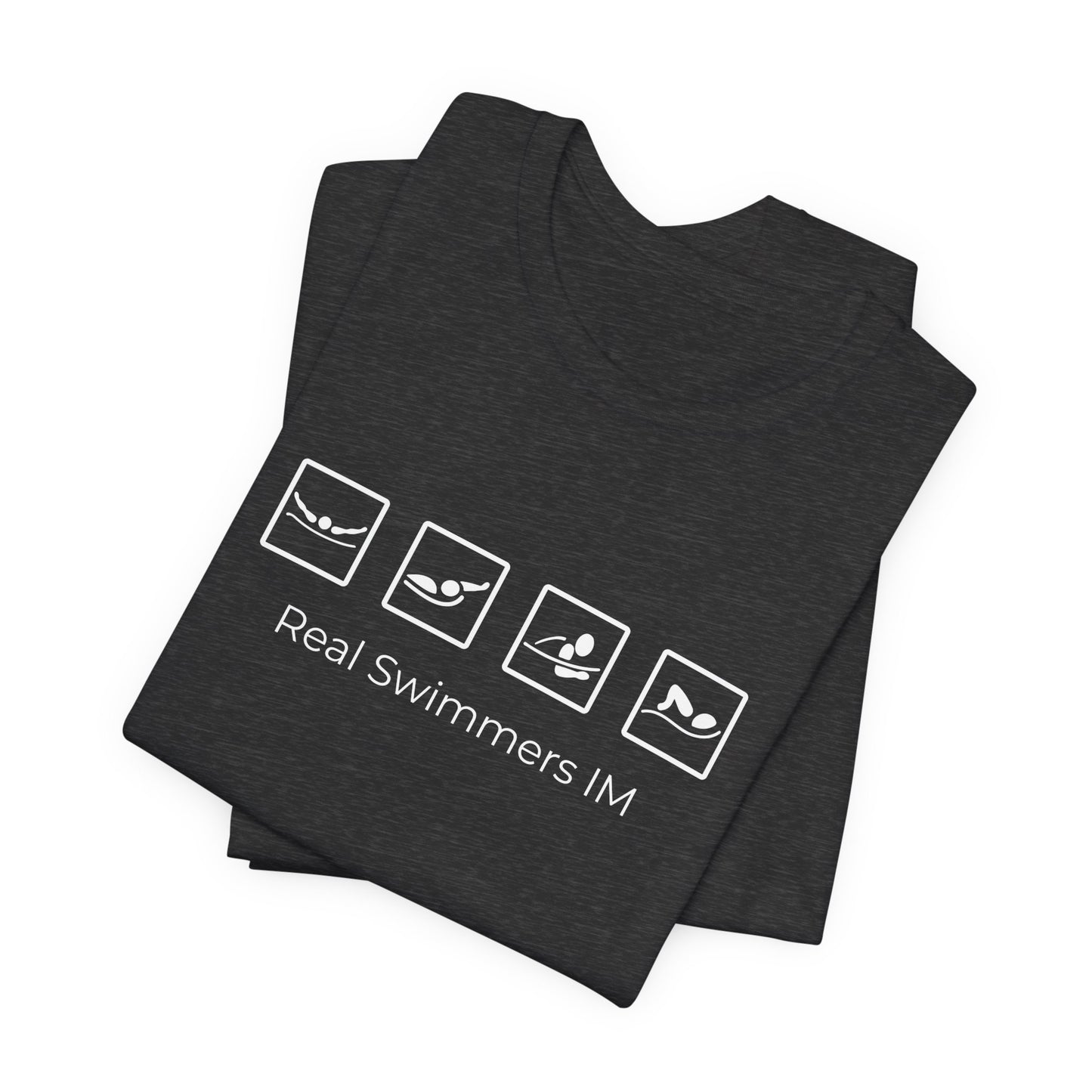 "Real Swimmers IM" IM Swim Shirt | Individual Medley (IM) Swimmer T-Shirt - Minimalistic Icon Design