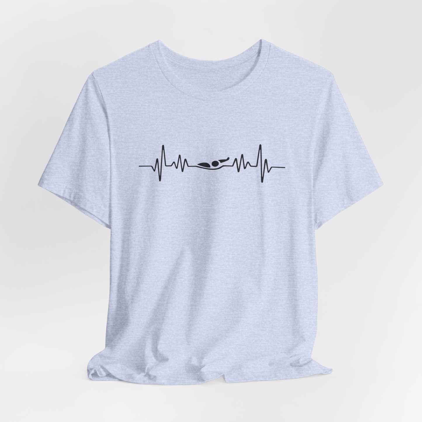 Swimming Backstroke EKG Heartbeat Pulse Line Design | Back Stroke Shirt for Swimmers | Heartbeat Pulse Line T-Shirt