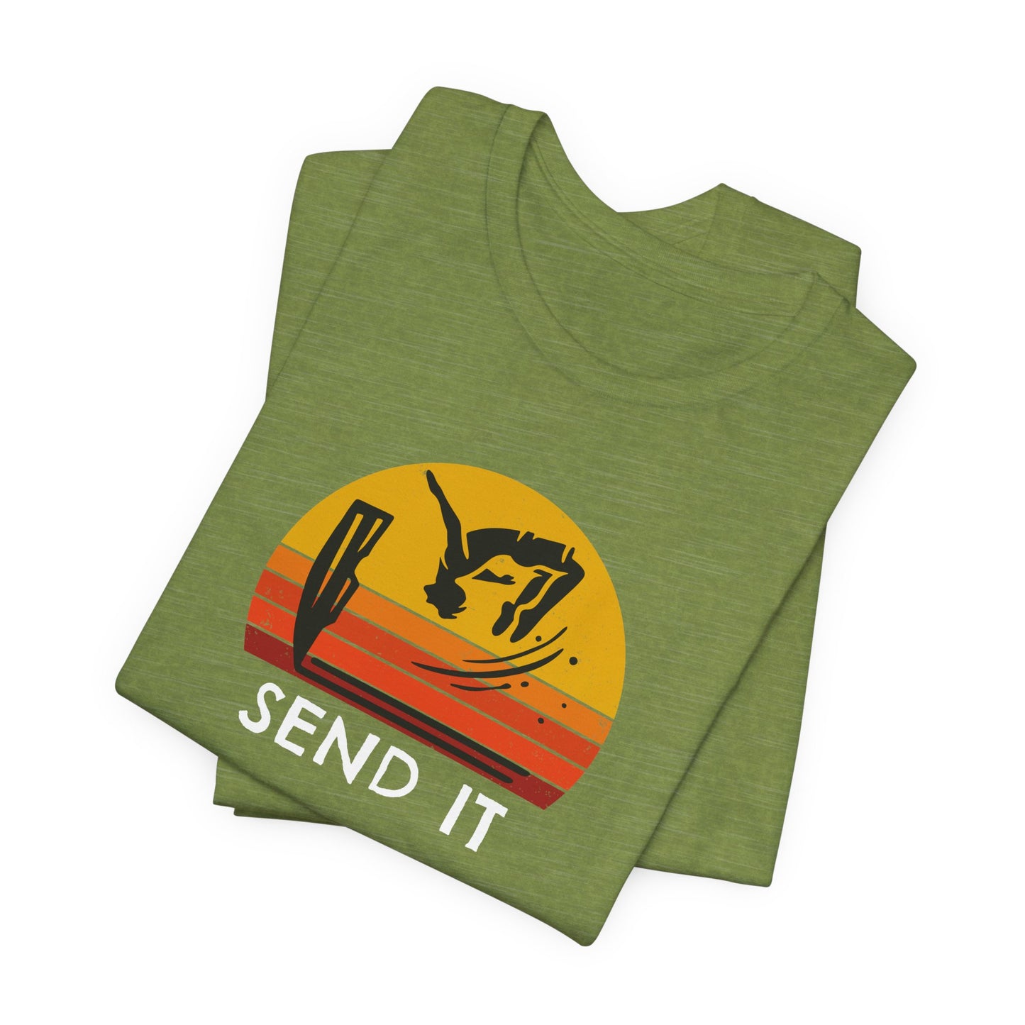 Retro "Send It" T-Shirt for Adrenaline Junkie | Cliff Jumping, Tricker, Parkour Athletes, Thrill Seeker Shirt