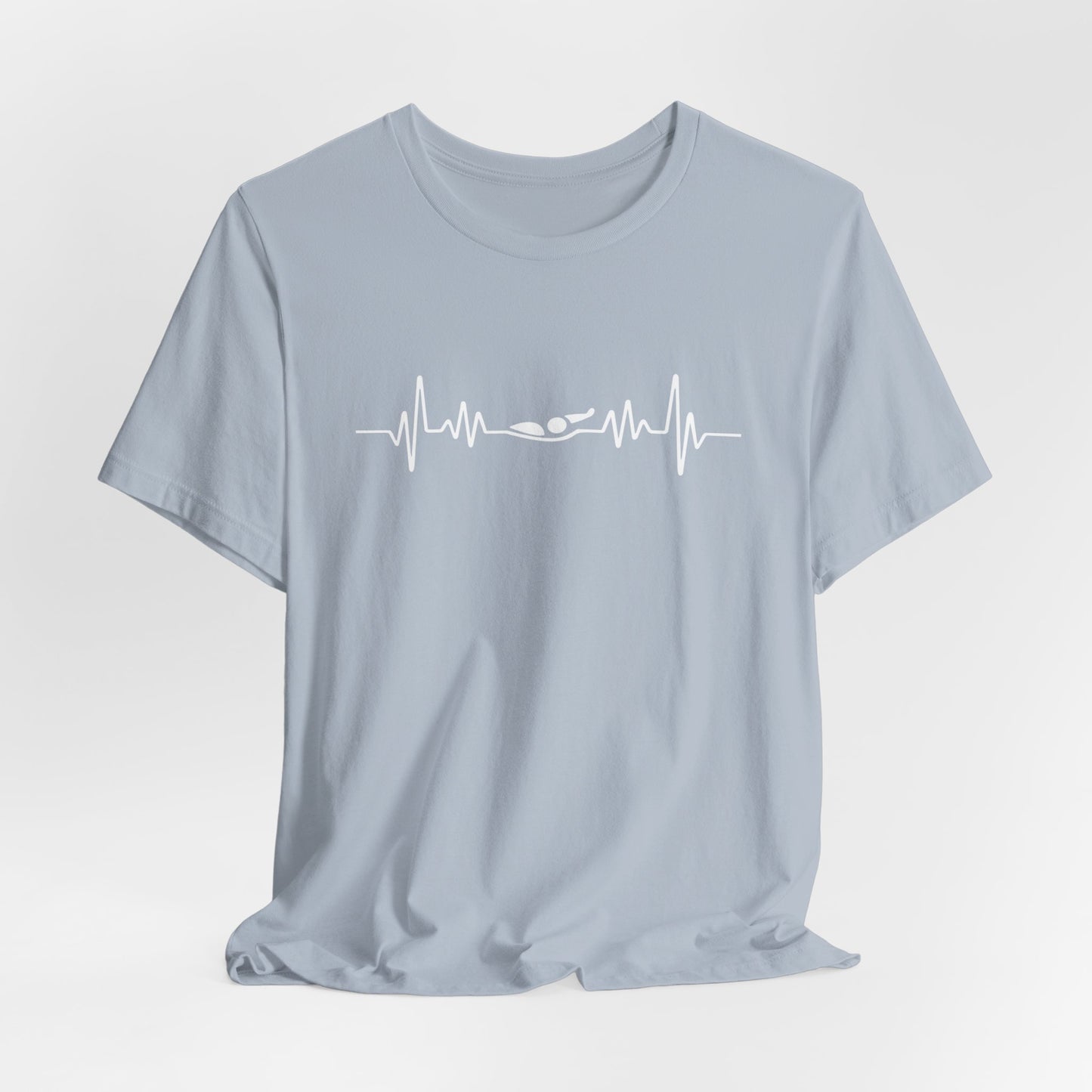 Swimming Backstroke EKG Heartbeat Pulse Line Design | Back Stroke Shirt for Swimmers | Heartbeat Pulse Line T-Shirt