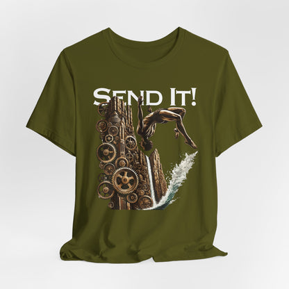 Steampunk "Send It" Cliff Jumping T-Shirt | Cliff Jumper Graphic Tee