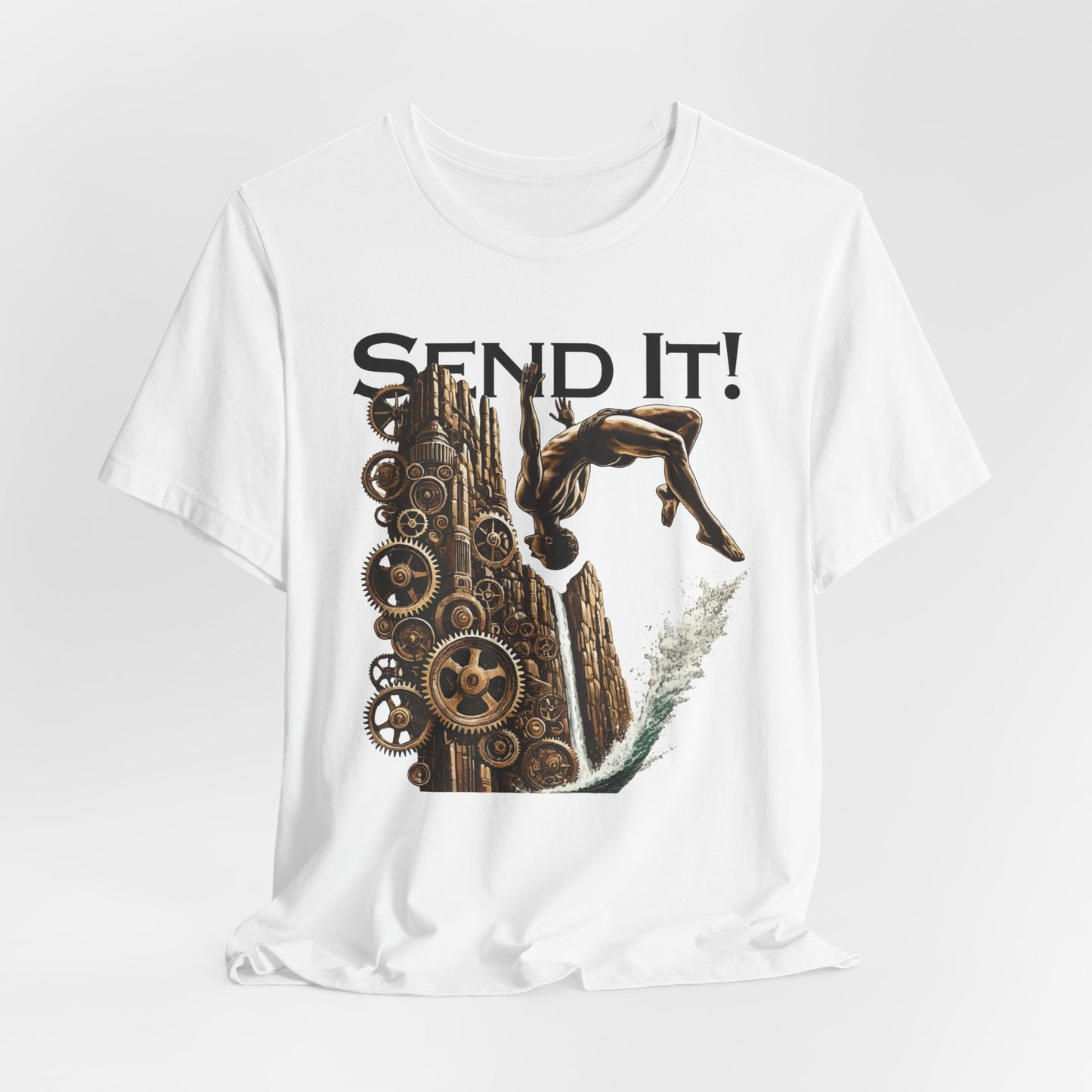 Steampunk "Send It" Cliff Jumping T-Shirt | Cliff Jumper Graphic Tee