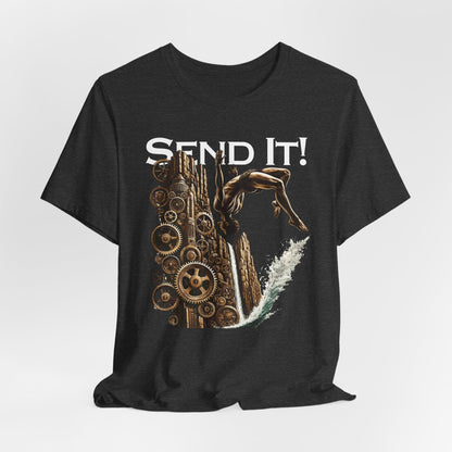 Steampunk "Send It" Cliff Jumping T-Shirt | Cliff Jumper Graphic Tee