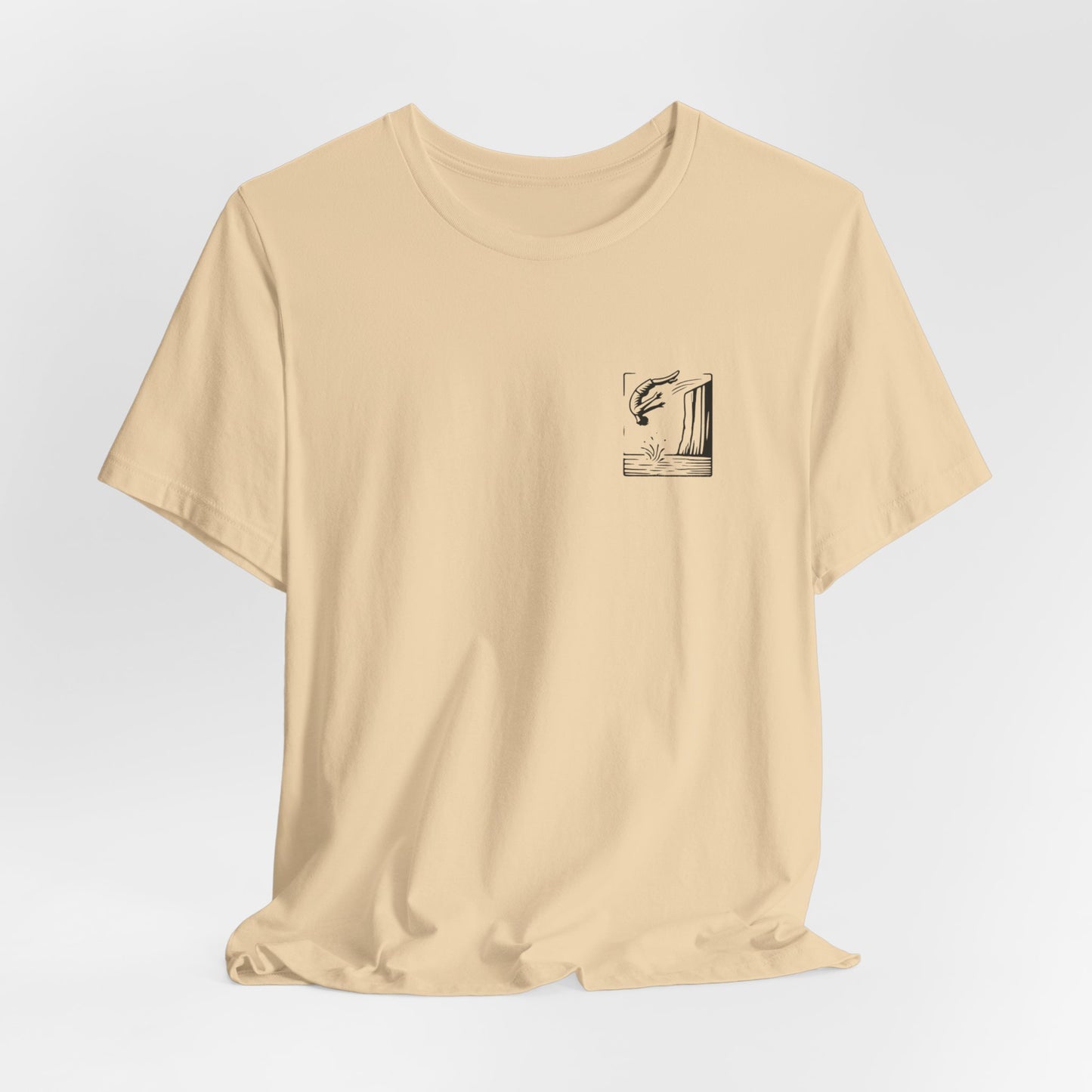 Cliff Jumping T-shirt for Cliff Jumpers - Minimalist Pocket Tee Design