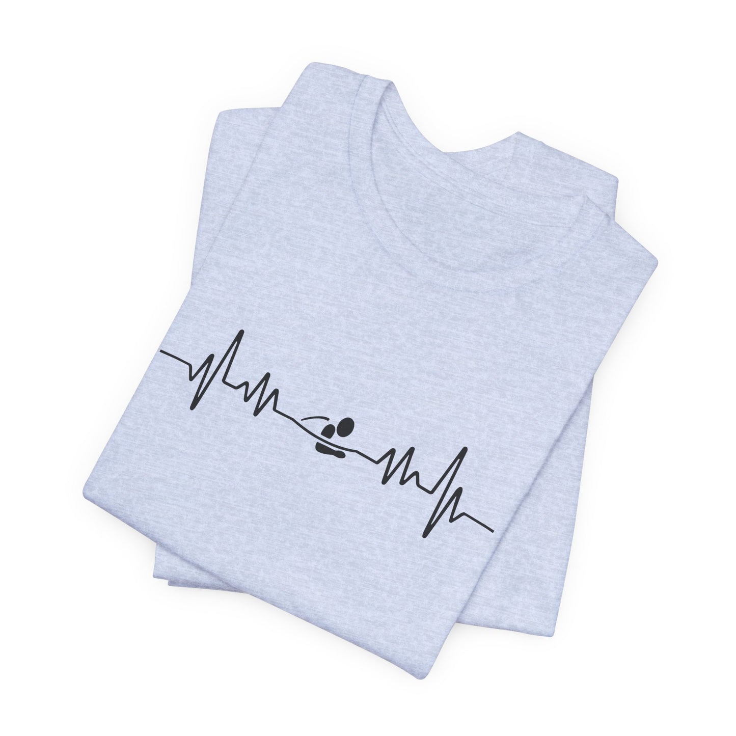 Swimming Breastroke EKG Heartbeat Pulse Line Design | Breast Stroke Shirt for Swimmers | Heartbeat Pulse Line T-Shirt