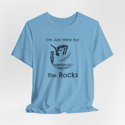 "I'm Just here for the Rocks" Cliff Jumping T-Shirt | Funny Gift Shirt for Adventure Seekers and Outdoor Enthusiasts