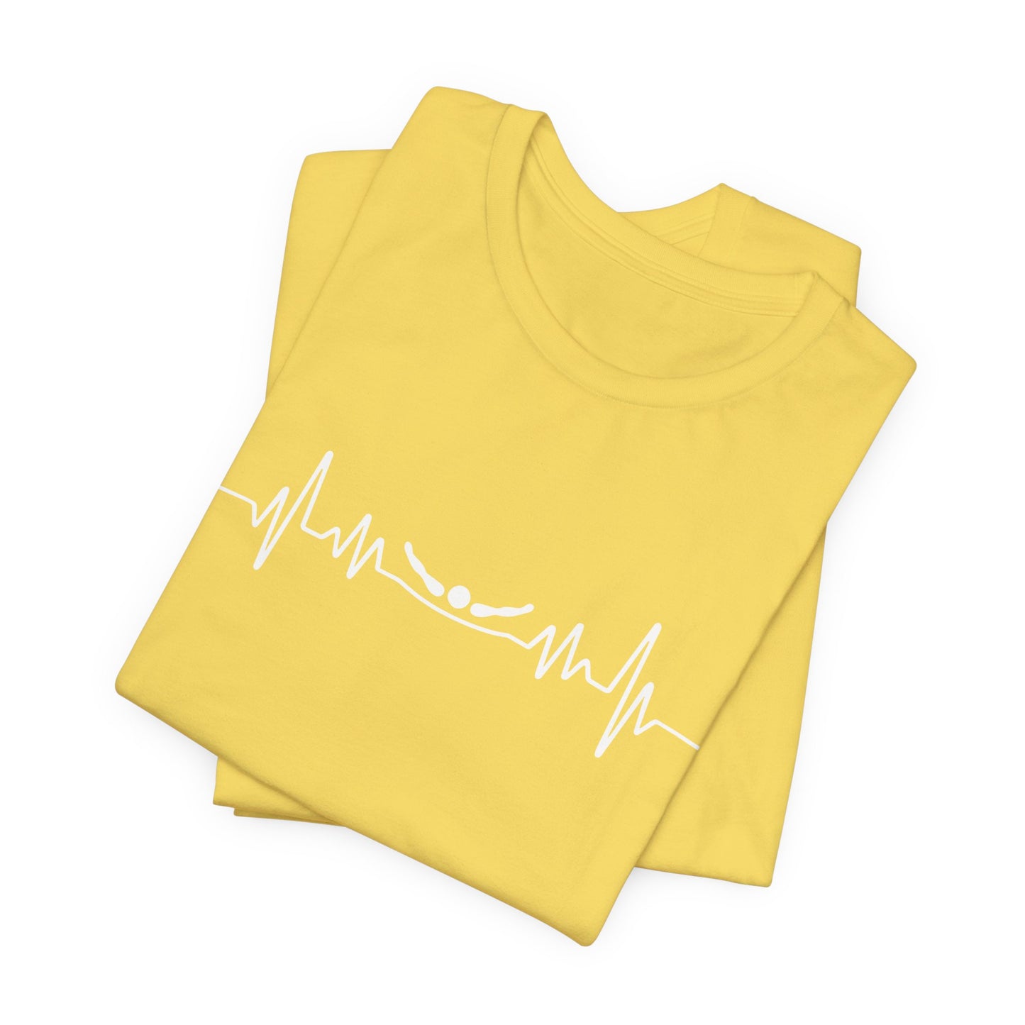 Swimming Butterfly EKG Heartbeat Pulse Line Design | Butterfly Stroke Shirt for Swimmers | Heartbeat Pulse Line T-Shirt