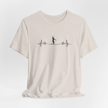 Female Highline EKG Heartbeat Pulse Line Design | Highline Shirt for Adventurous Thrill Seekers | Heartbeat Pulse Line T-Shirt