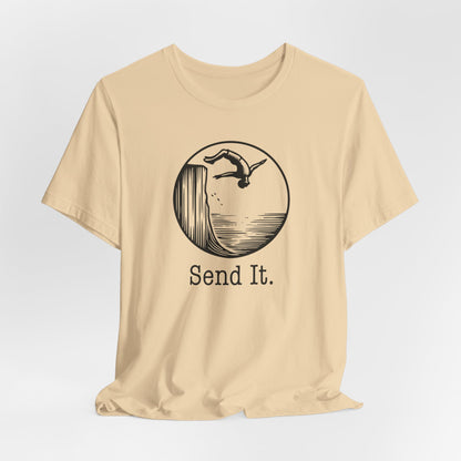 "Send It" Cliff Jumping T-shirt for Cliff Jumpers | Outdoorsy Adventure Lover Shirt