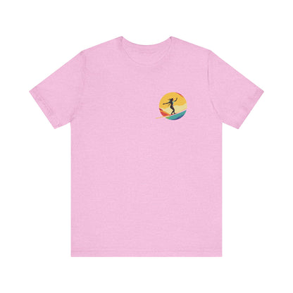 Slackline Shirt with Colorful Rainbow Moon Design Silhouette - Slackline/Highline Chest Icon Shirt