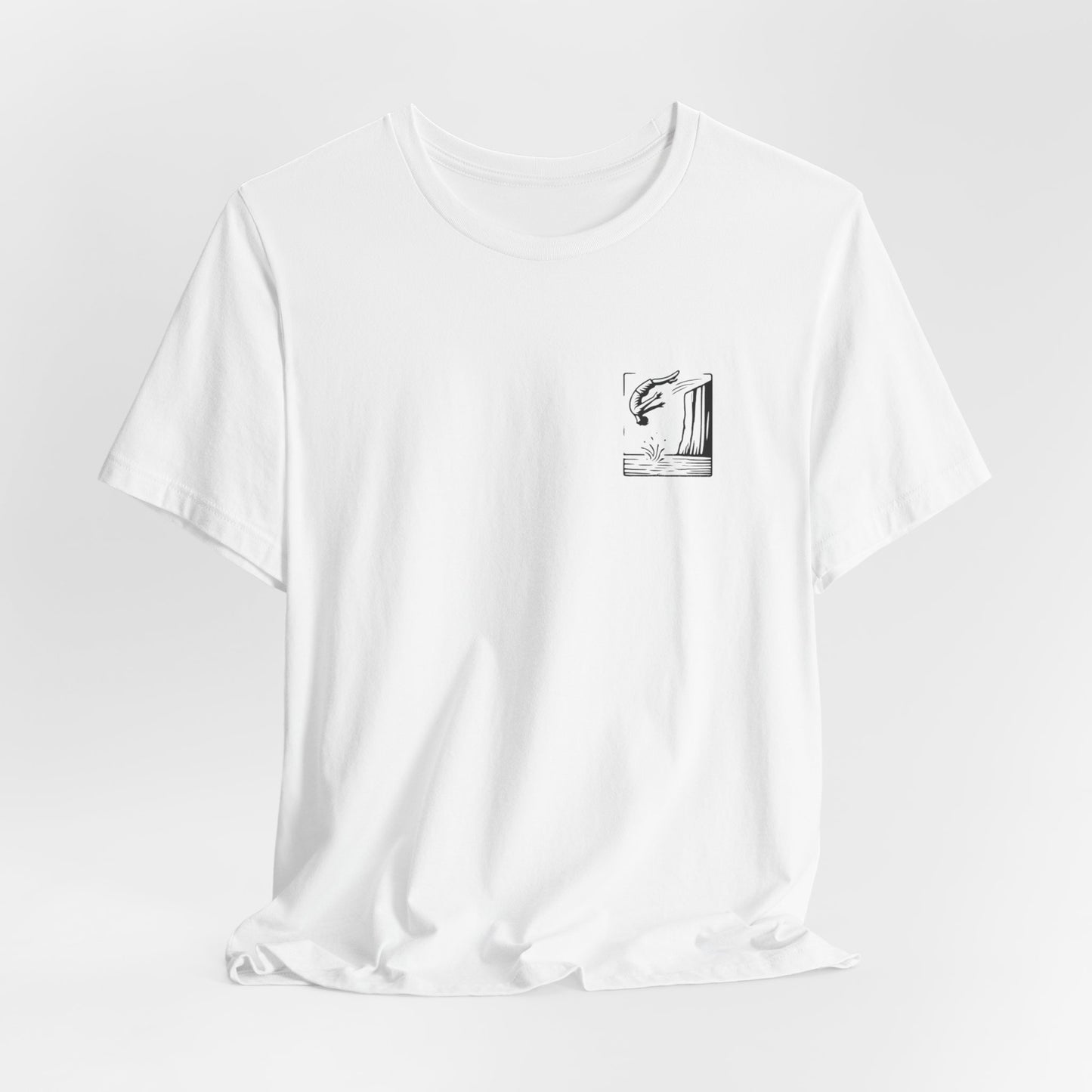 Cliff Jumping T-shirt for Cliff Jumpers - Minimalist Pocket Tee Design