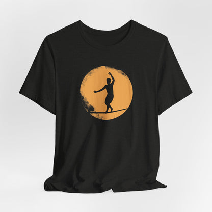 Slackline Shirt - Silhouette Moon - Cool, Minimalist Slackline/Highline T-Shirt