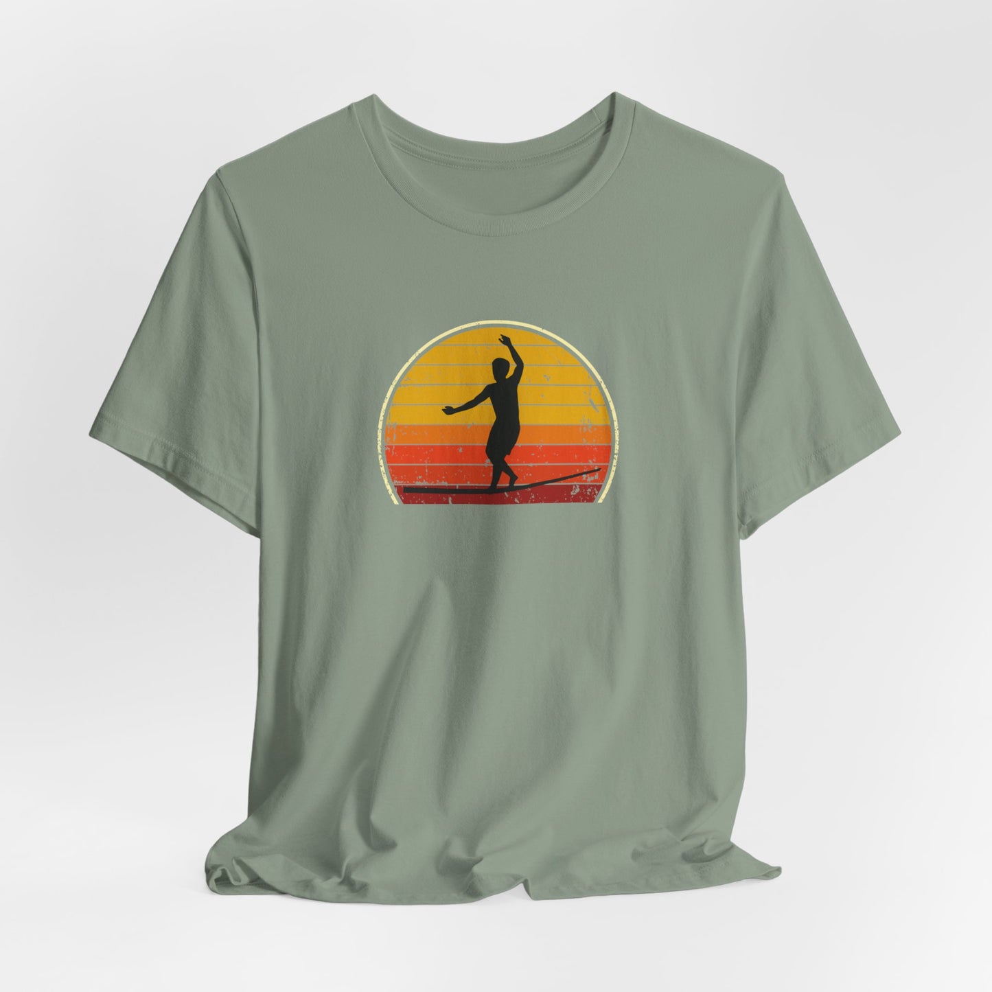 Retro Sunset Slackline T-Shirt | Vintage Inspired Slackline/Highline Shirt