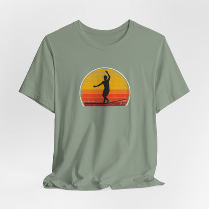 Retro Sunset Slackline T-Shirt | Vintage Inspired Slackline/Highline Shirt