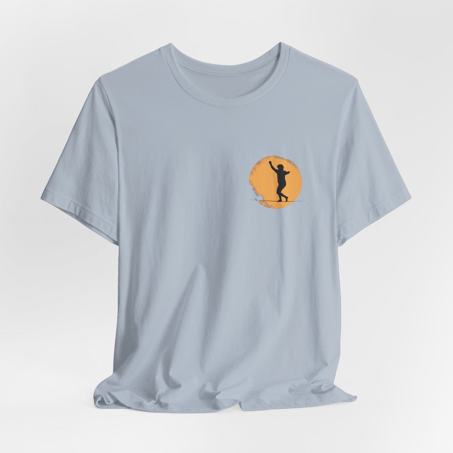 Slackline Shirt - Silhouette Moon Chest Icon - Cool, Minimalist Slackline/Highline T-Shirt