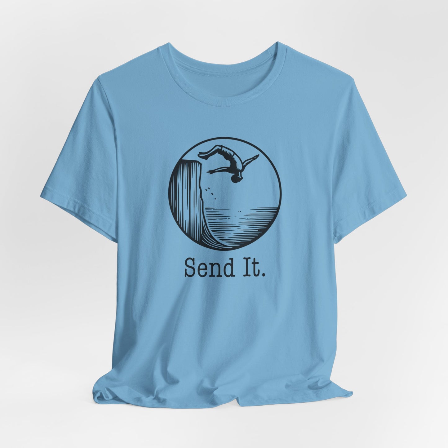 "Send It" Cliff Jumping T-shirt for Cliff Jumpers | Outdoorsy Adventure Lover Shirt