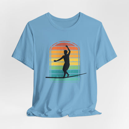 Retro Rainbow Slackline T-Shirt | Vintage Inspired Slackline/Highline Shirt