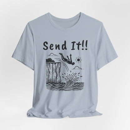 Doodle Design Cliff Jumping T-shirt for Thrill Seeker Shirt,  Adventure Lovers, and Outdoor Enthusiast