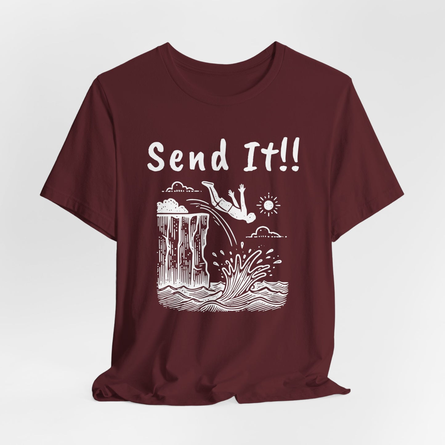 Doodle Design Cliff Jumping T-shirt for Thrill Seeker Shirt,  Adventure Lovers, and Outdoor Enthusiast