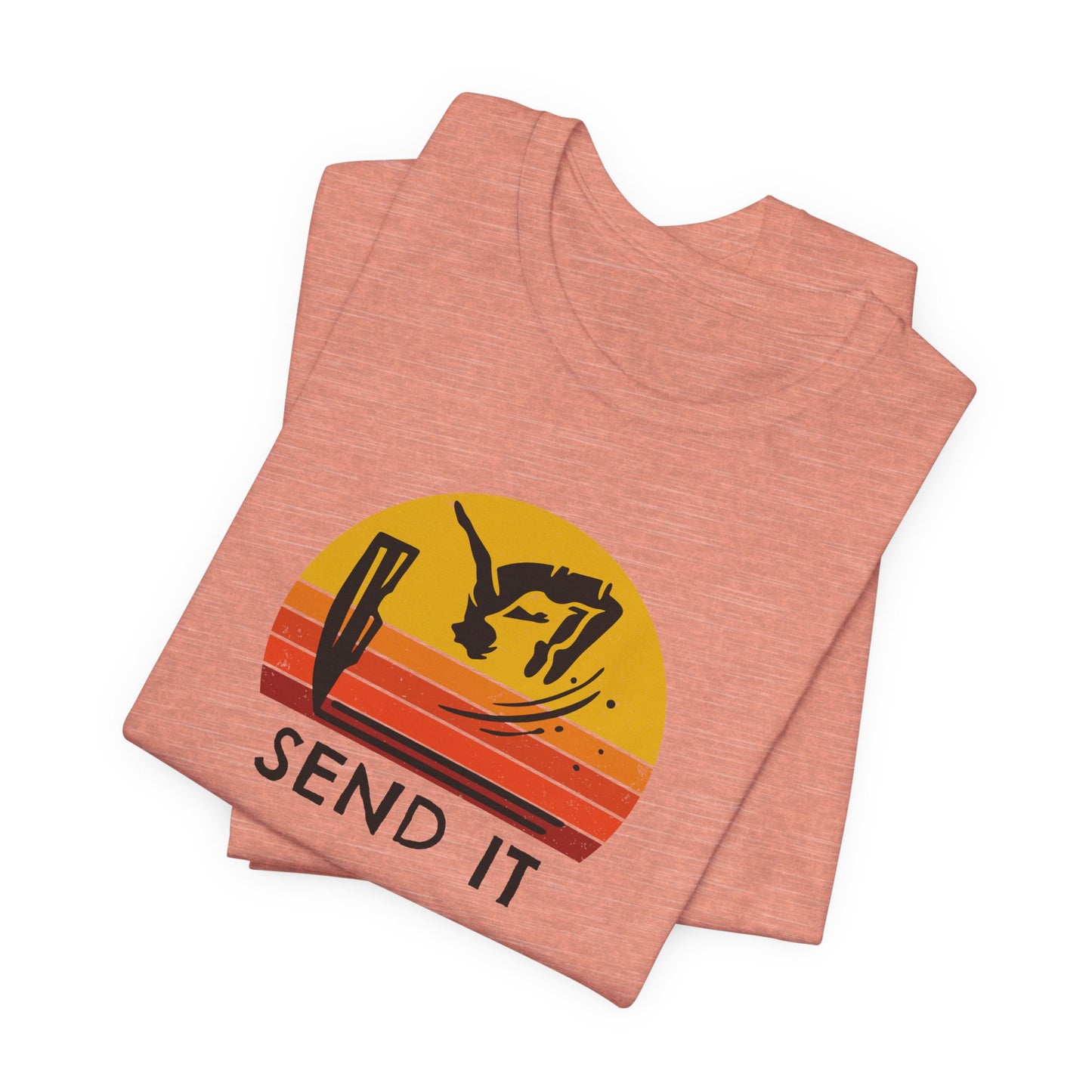 Retro "Send It" T-Shirt for Adrenaline Junkie | Cliff Jumping, Tricker, Parkour Athletes, Thrill Seeker Shirt