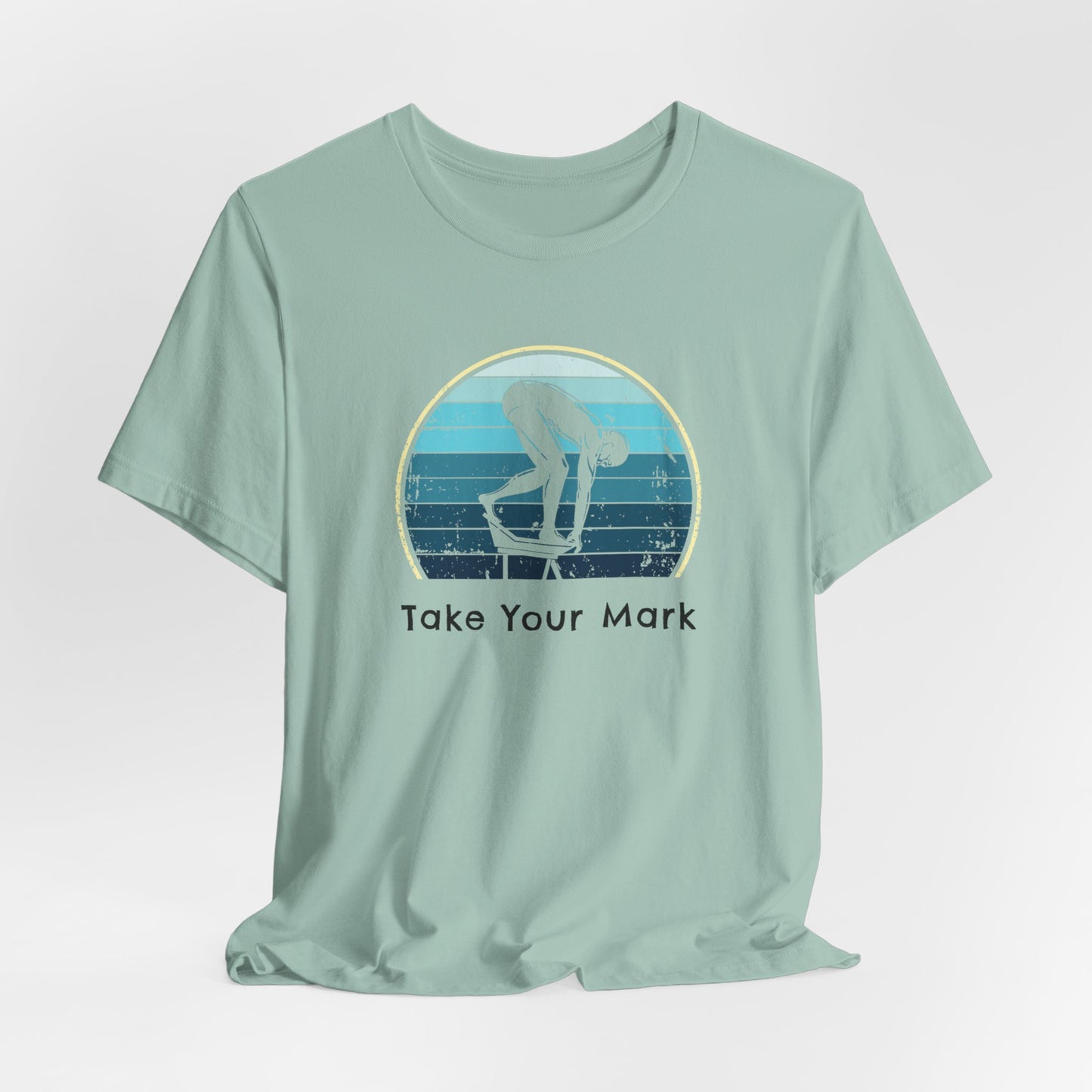 "Take Your Mark" - Swim Shirt | Retro Vintage Style Swimming T-Shirt