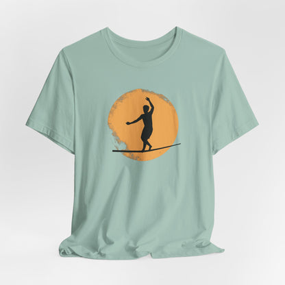 Slackline Shirt - Silhouette Moon - Cool, Minimalist Slackline/Highline T-Shirt