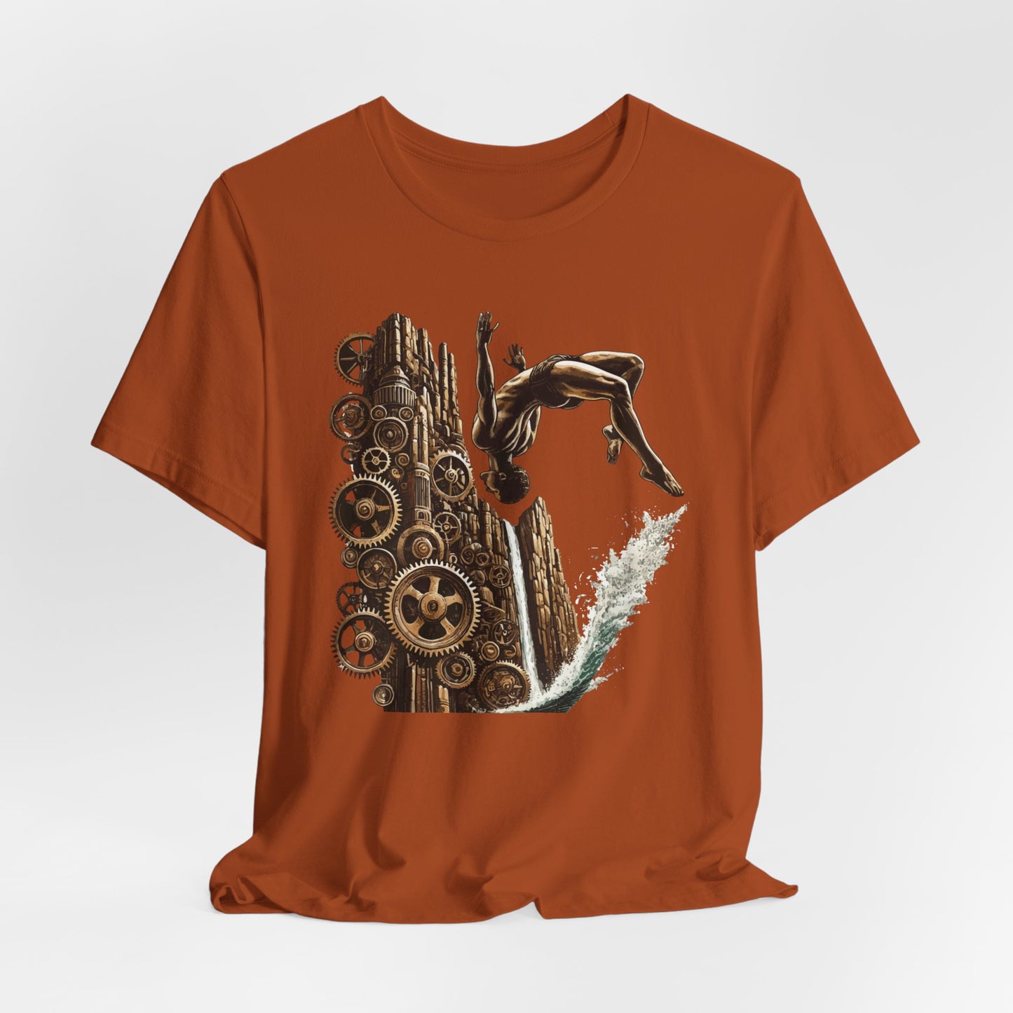 Steampunk Cliff Jumping T-Shirt | Cliff Jumper Graphic Tee