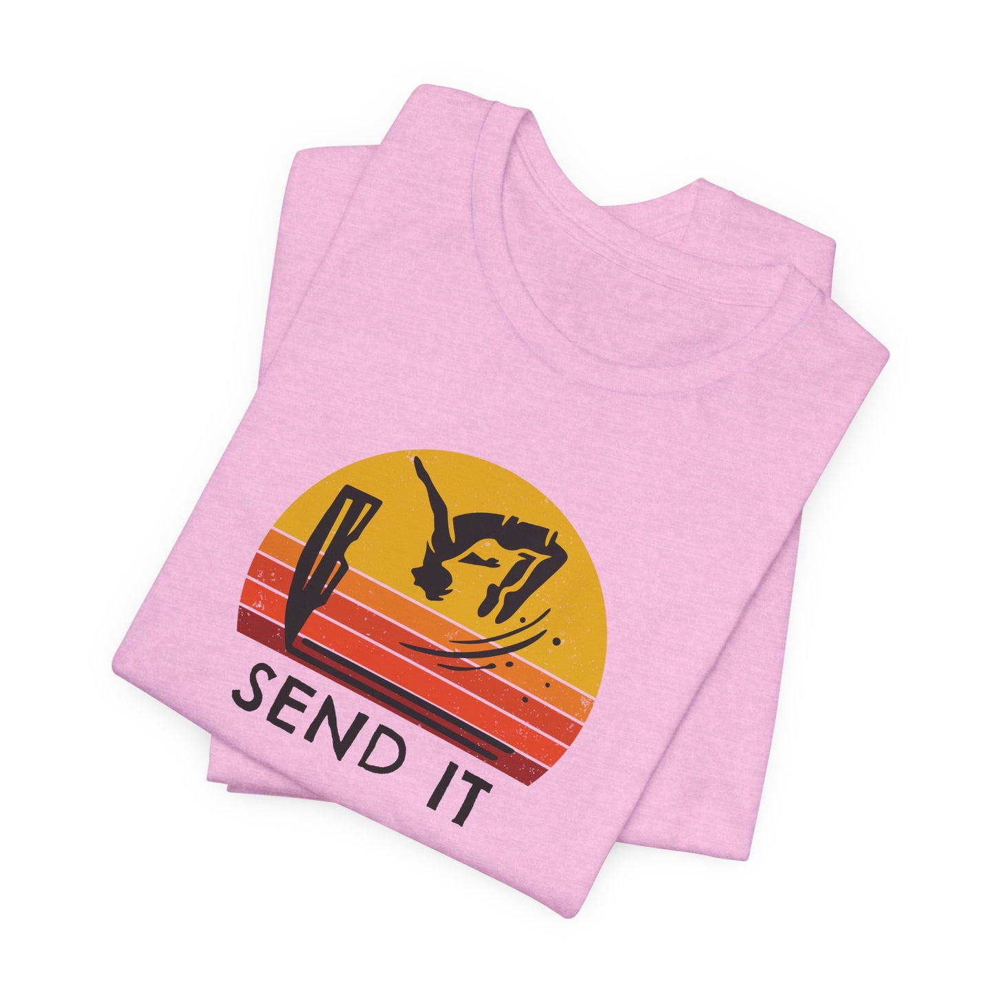 Retro "Send It" T-Shirt for Adrenaline Junkie | Cliff Jumping, Tricker, Parkour Athletes, Thrill Seeker Shirt