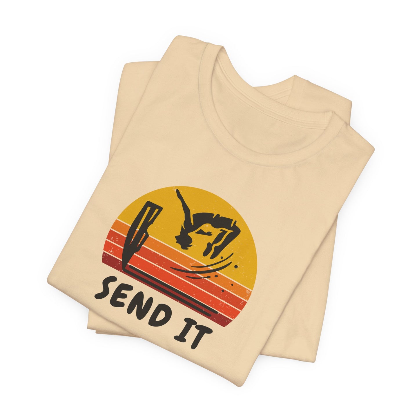 Retro "Send It" T-Shirt for Adrenaline Junkie | Cliff Jumping, Tricker, Parkour Athletes, Thrill Seeker Shirt