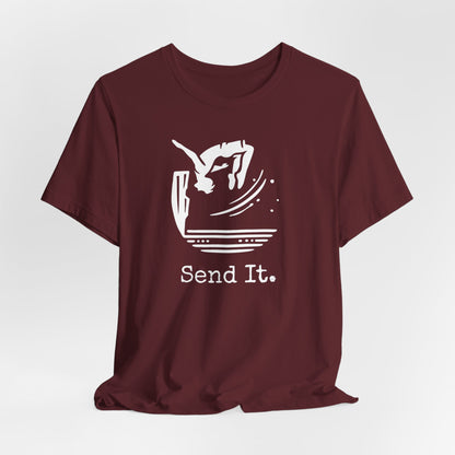 "Send It" Cliff Jumping T-shirt for Cliff Jumpers | Outdoorsy Adventure Lover Shirt