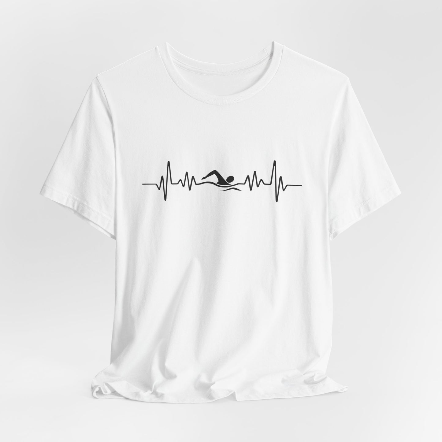 Swimming Freestyle EKG Heartbeat Pulse Line Design | Freestyle Stroke Shirt for Swimmers | Heartbeat Pulse Line T-Shirt