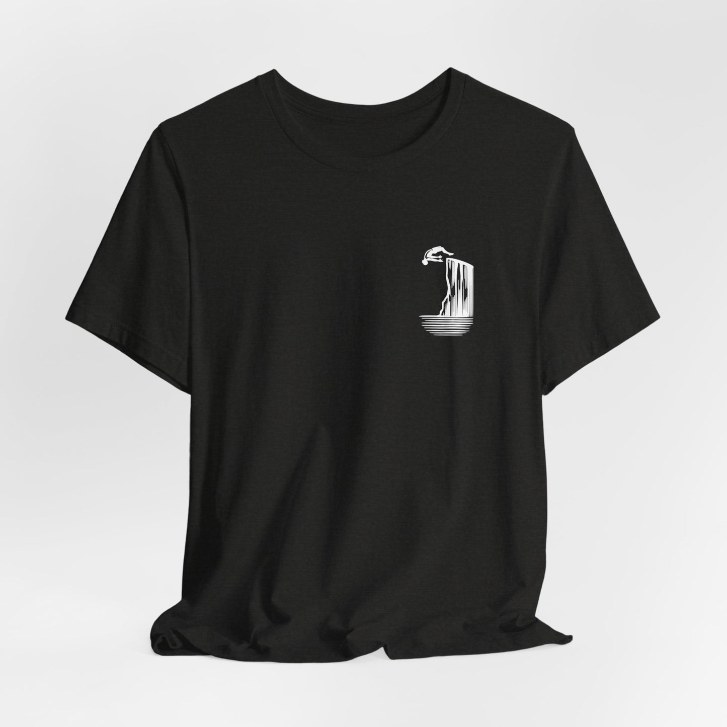 Cliff Jumping T-shirt for Cliff Jumpers - Minimalist Pocket Tee Design