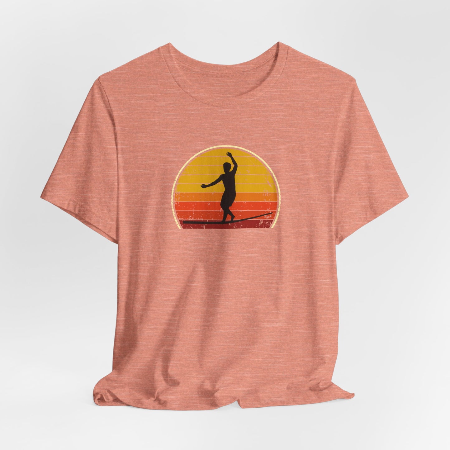 Retro Sunset Slackline T-Shirt | Vintage Inspired Slackline/Highline Shirt