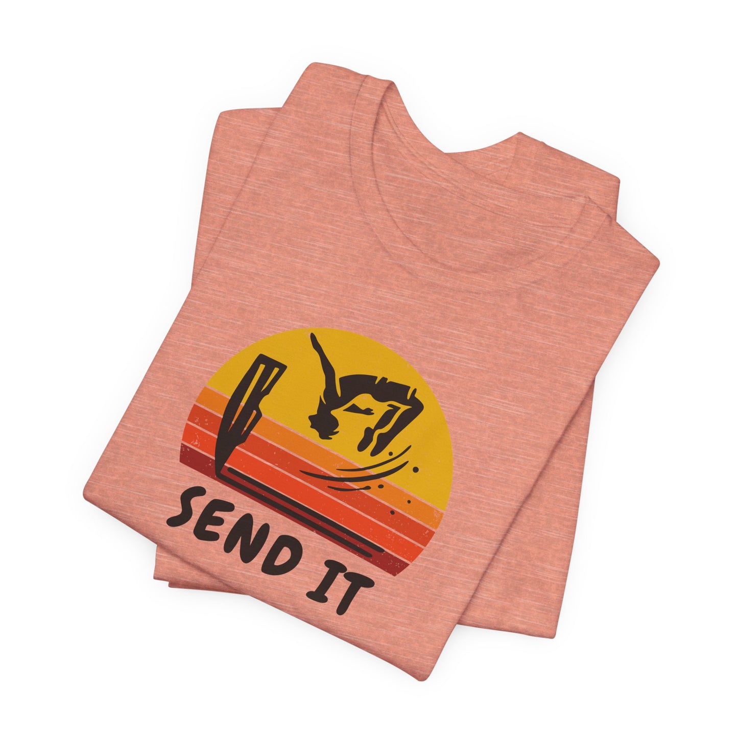 Retro "Send It" T-Shirt for Adrenaline Junkie | Cliff Jumping, Tricker, Parkour Athletes, Thrill Seeker Shirt