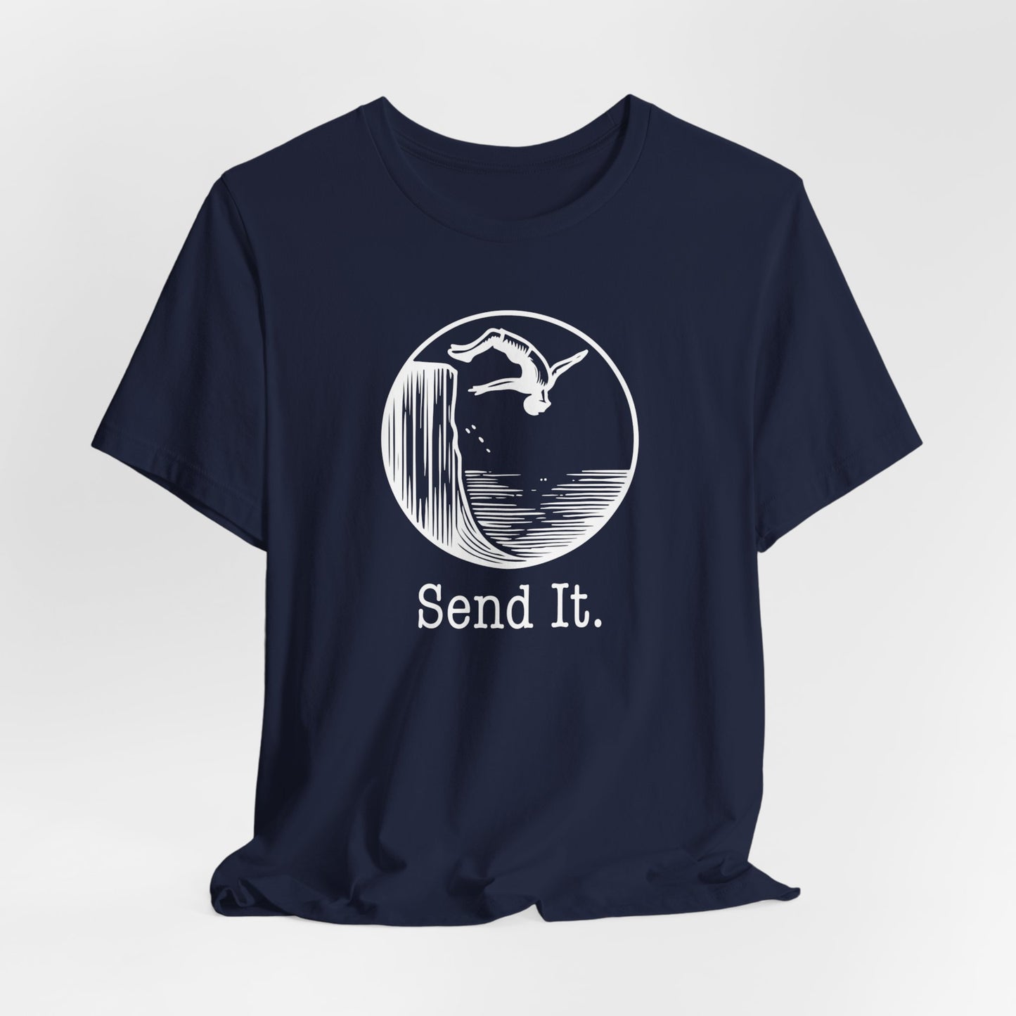 "Send It" Cliff Jumping T-shirt for Cliff Jumpers | Outdoorsy Adventure Lover Shirt