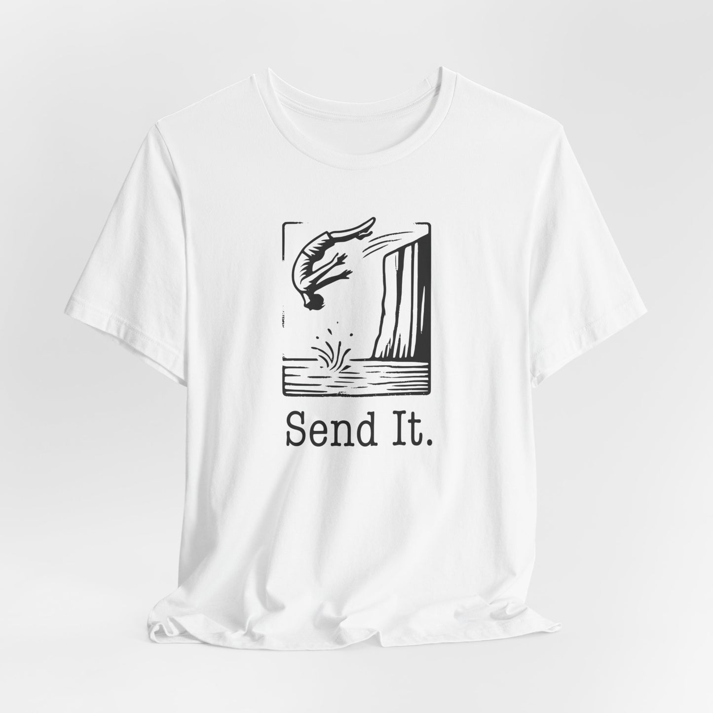 "Send It" Cliff Jumping T-shirt for Cliff Jumper | Adventure Lover Shirt for Outdoor Enthusiast