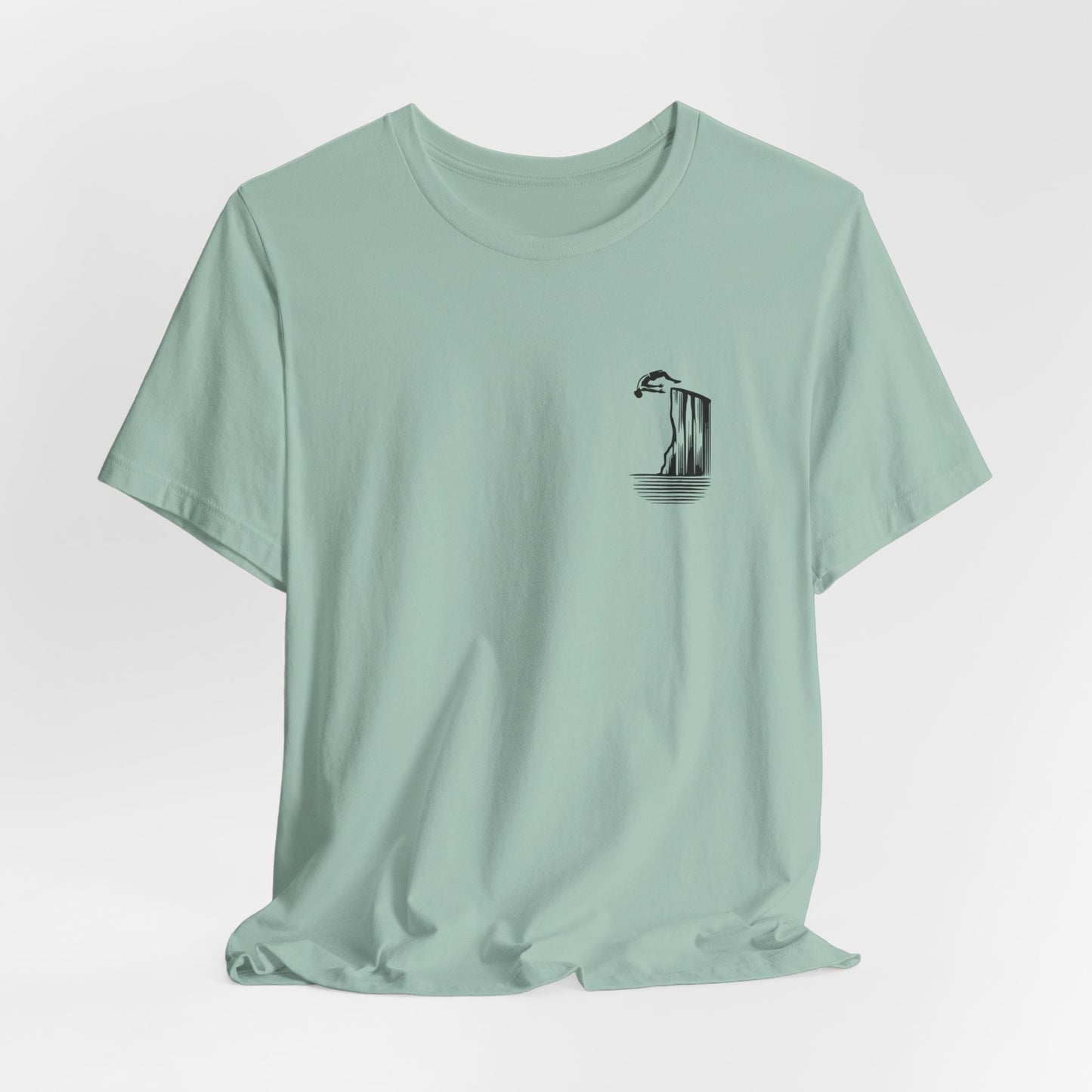 Cliff Jumping T-shirt for Cliff Jumpers - Minimalist Pocket Tee Design