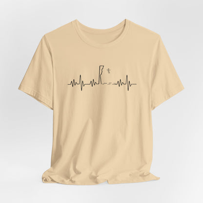 EKG Heartbeat Pulse Line Design - Cliff Jumping | Cliff Jumper Shirt for Adventurous Thrill Seekers | Heartbeat Pulse Line T-Shirt