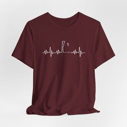 EKG Heartbeat Pulse Line Design - Cliff Jumping | Cliff Jumper Shirt for Adventurous Thrill Seekers | Heartbeat Pulse Line T-Shirt