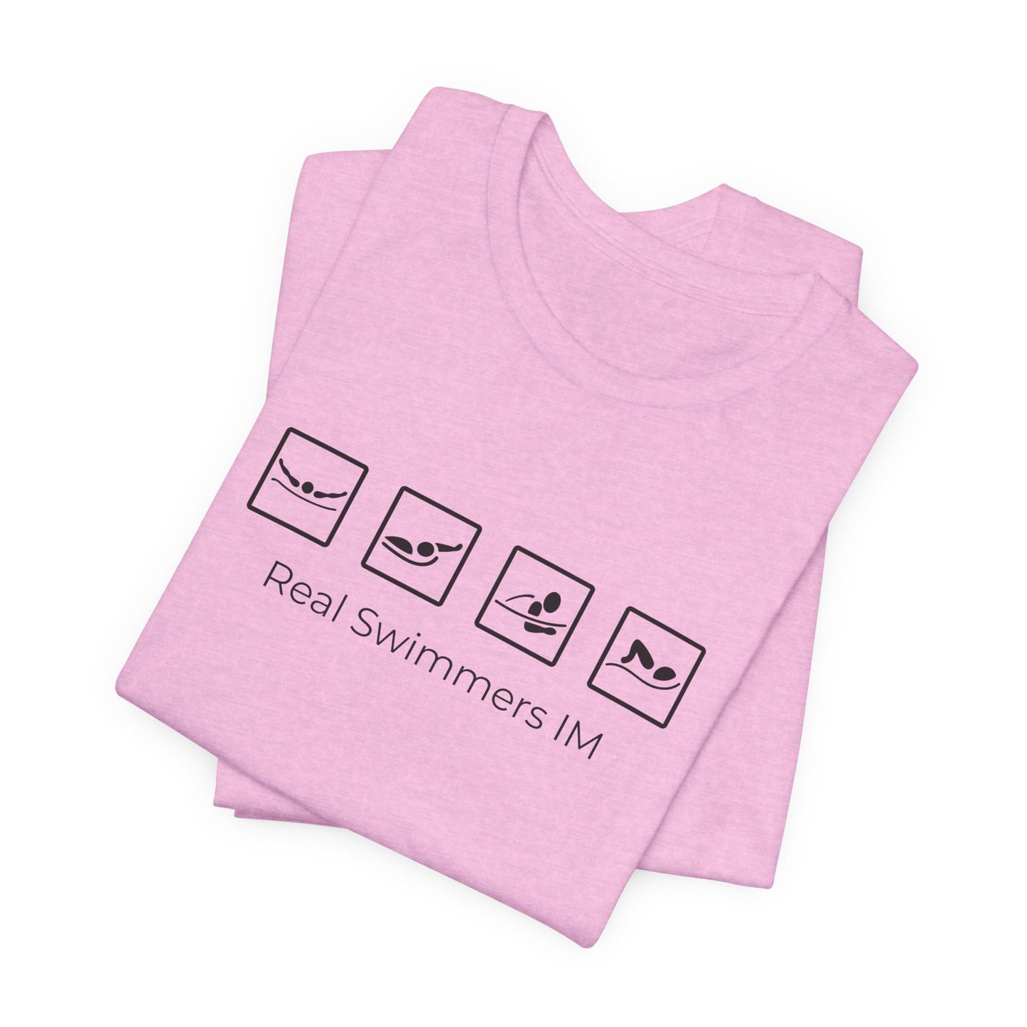 "Real Swimmers IM" IM Swim Shirt | Individual Medley (IM) Swimmer T-Shirt - Minimalistic Icon Design