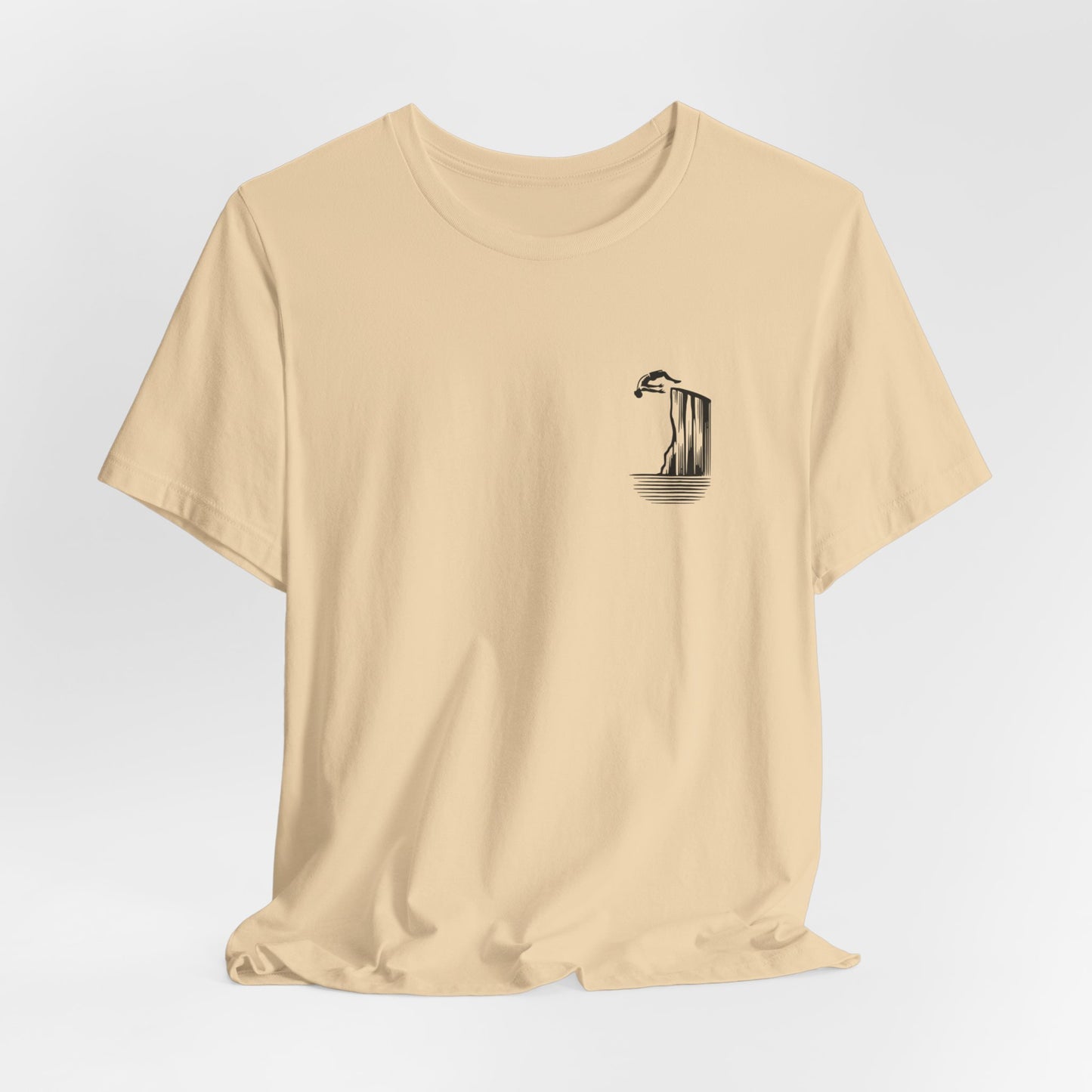 Cliff Jumping T-shirt for Cliff Jumpers - Minimalist Pocket Tee Design