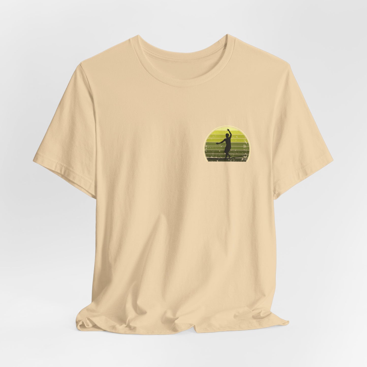 Retro Sunset Slackline T-Shirt | Vintage Inspired Slackline/Highline Chest Icon Shirt